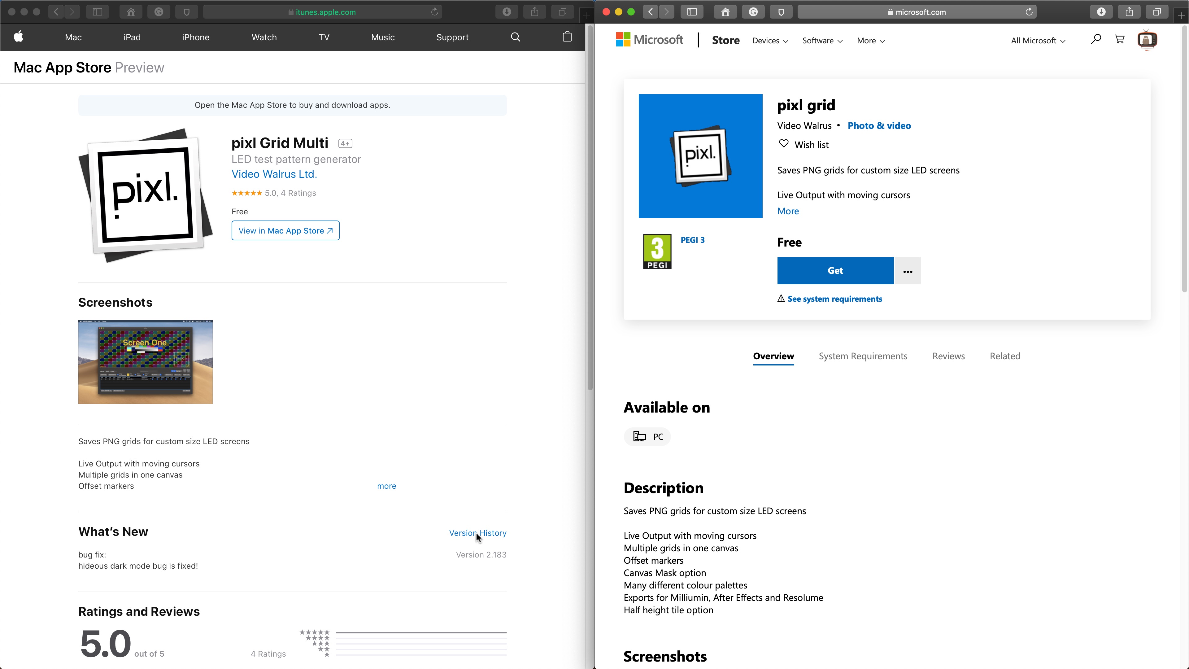 App stores screen shot